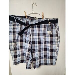 Swiss Cross Pack 23 Blue plaid belted shorts Size 50  NWT